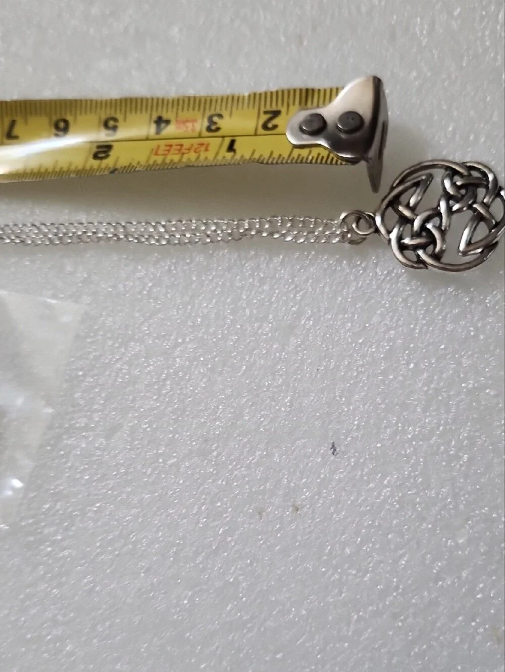 Hand Crafted Silver Celtic Knot Drop Necklace